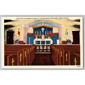 Postcard  Unposted  Maine Our Lady of Wisdom Chapel  U of Maine Orono #798